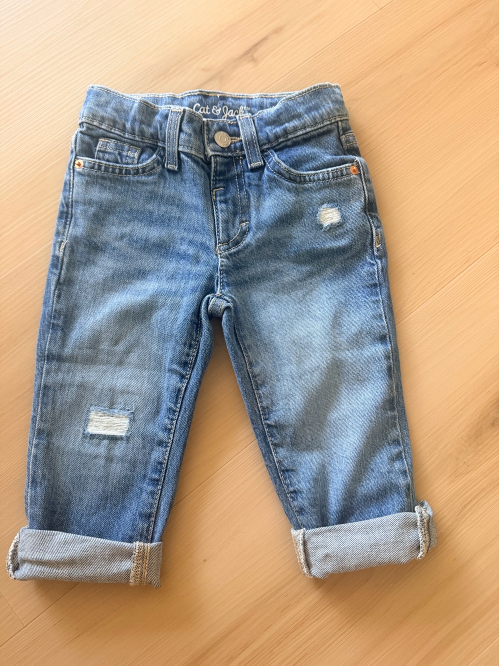 Cat & Jack Light Blue Distressed Kids Jeans